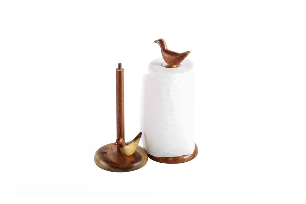 Kitchen utensils - Luis Paper Holder – Handmade Sheesham Wood - Eco-Friendly - Elegant - MAISON ZOE