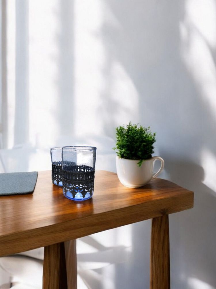 Tasses et mugs - Ensemble de 2 Alexa -Gobelets en verre recyclé faits à la main- unique - MAISON ZOE