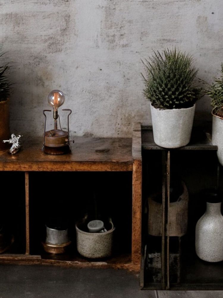 Desk lamps - Industrial Gas Lamp –Handmade Recycled Table Lamp, Vintage-Inspiration - MAISON ZOE