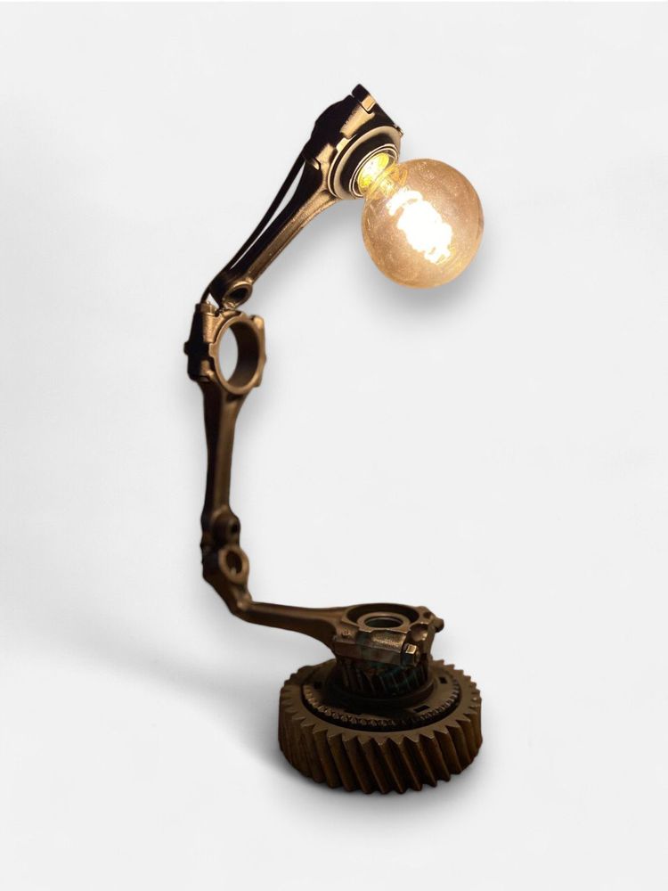 Desk lamps - Handmade Retro Desk Lamp Crafted from Recycled Automotive parts 40cm - MAISON ZOE