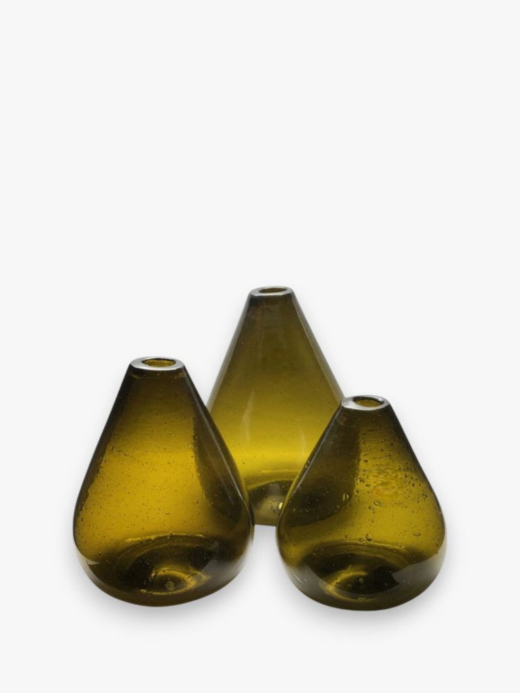 Vases - Glass Vases Set of 3 – Sustainable Artistry in Recycled Glass -Elegant - MAISON ZOE