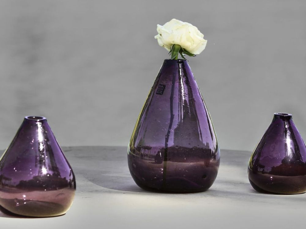 Vases - Ensemble de 3 vases en verre — Artisanat durable en verre recyclé - MAISON ZOE