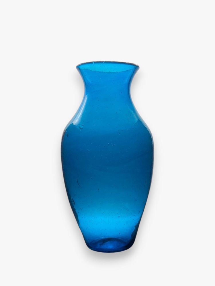 Vases - Belina glass Vase – mouthblown Recycled Glass with Elegant Finish 27cm - MAISON ZOE