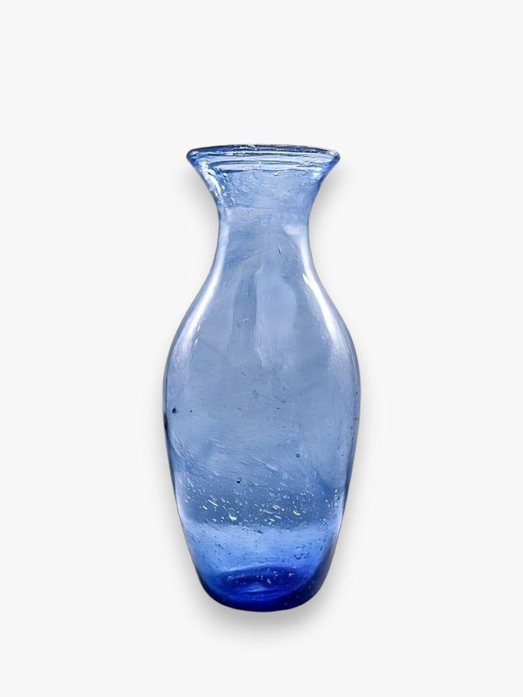 Vases - Belina glass Vase – mouthblown Recycled Glass with Elegant Finish 27cm - MAISON ZOE