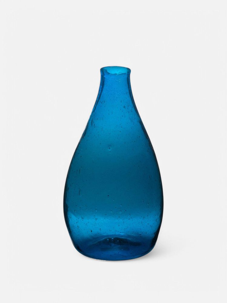 Vases - Yana glass Vase – mouthblown Recycled Glass with Bubbled Finish 24cm - MAISON ZOE