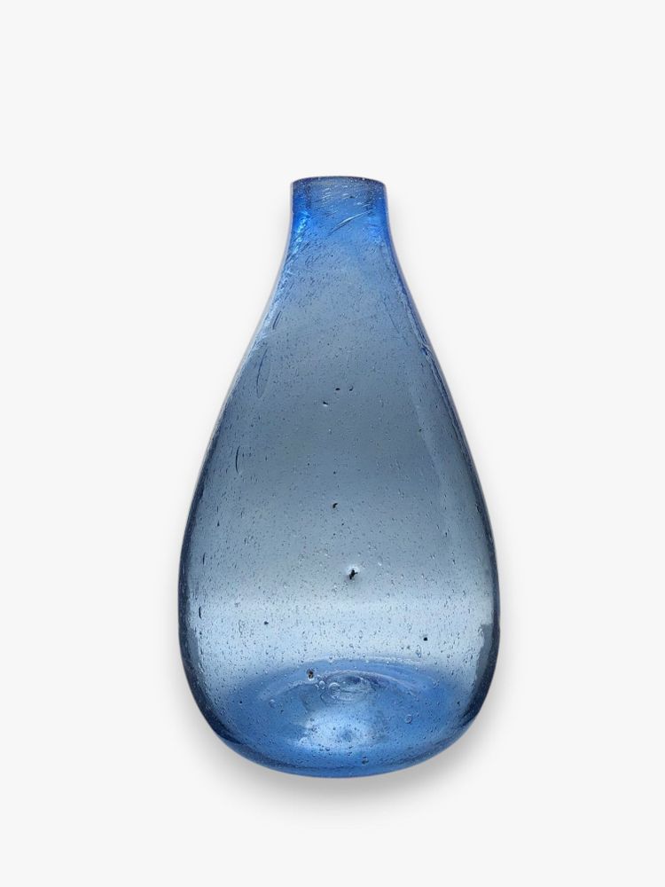 Vases - Yana glass Vase – mouthblown Recycled Glass with Bubbled Finish 24cm - MAISON ZOE