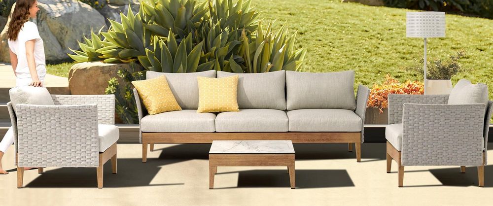Lawn tables - RIVIERA aluminum coffee table - COUTURE JARDIN