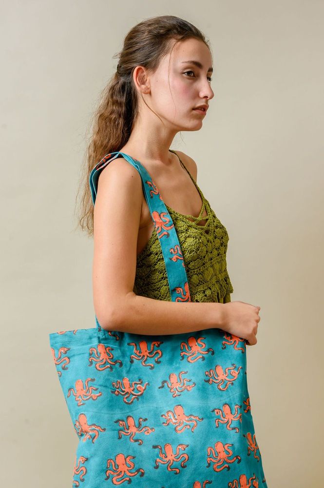 Bags and totes - Blue Octopus Tote Bag - KORES ACCESSORIES