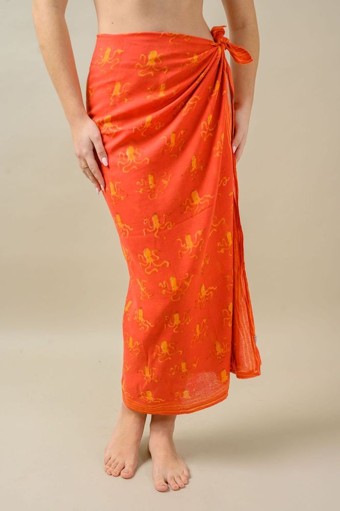 Scarves - Red Octopus Scarf - KORES ACCESSORIES
