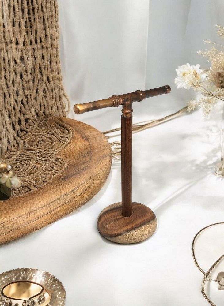 Wardrobe - Sheesham Wood Jewelry Stand – Handcrafted with Copper Rod 30cm - MAISON ZOE