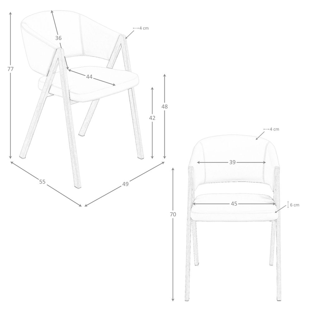 Chaises - Chaise en vison similicuir - ANGEL CERDÁ