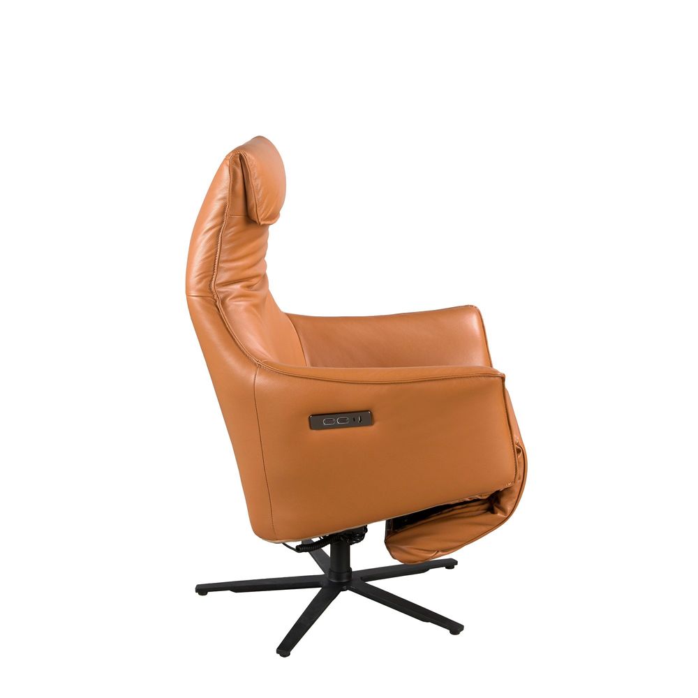 Lounge chairs - Brown leather swivel armchair - ANGEL CERDÁ