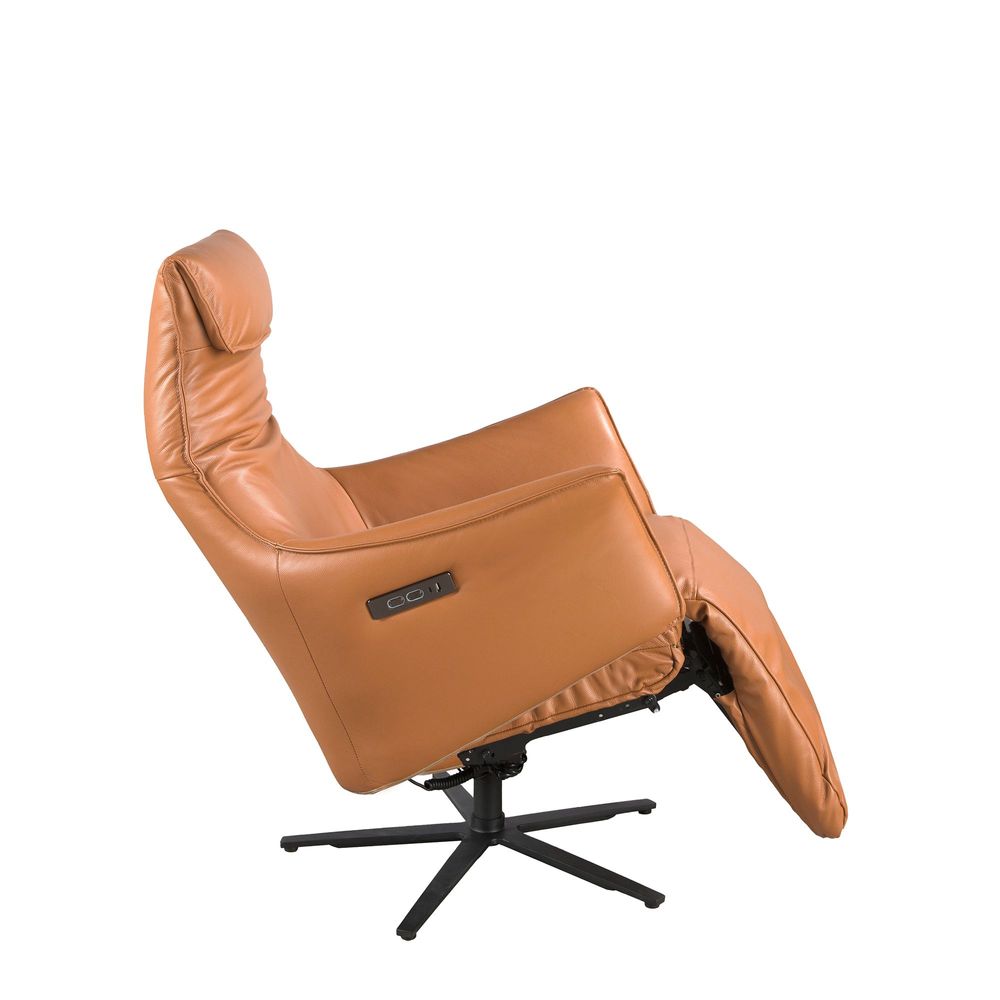 Lounge chairs - Brown leather swivel armchair - ANGEL CERDÁ