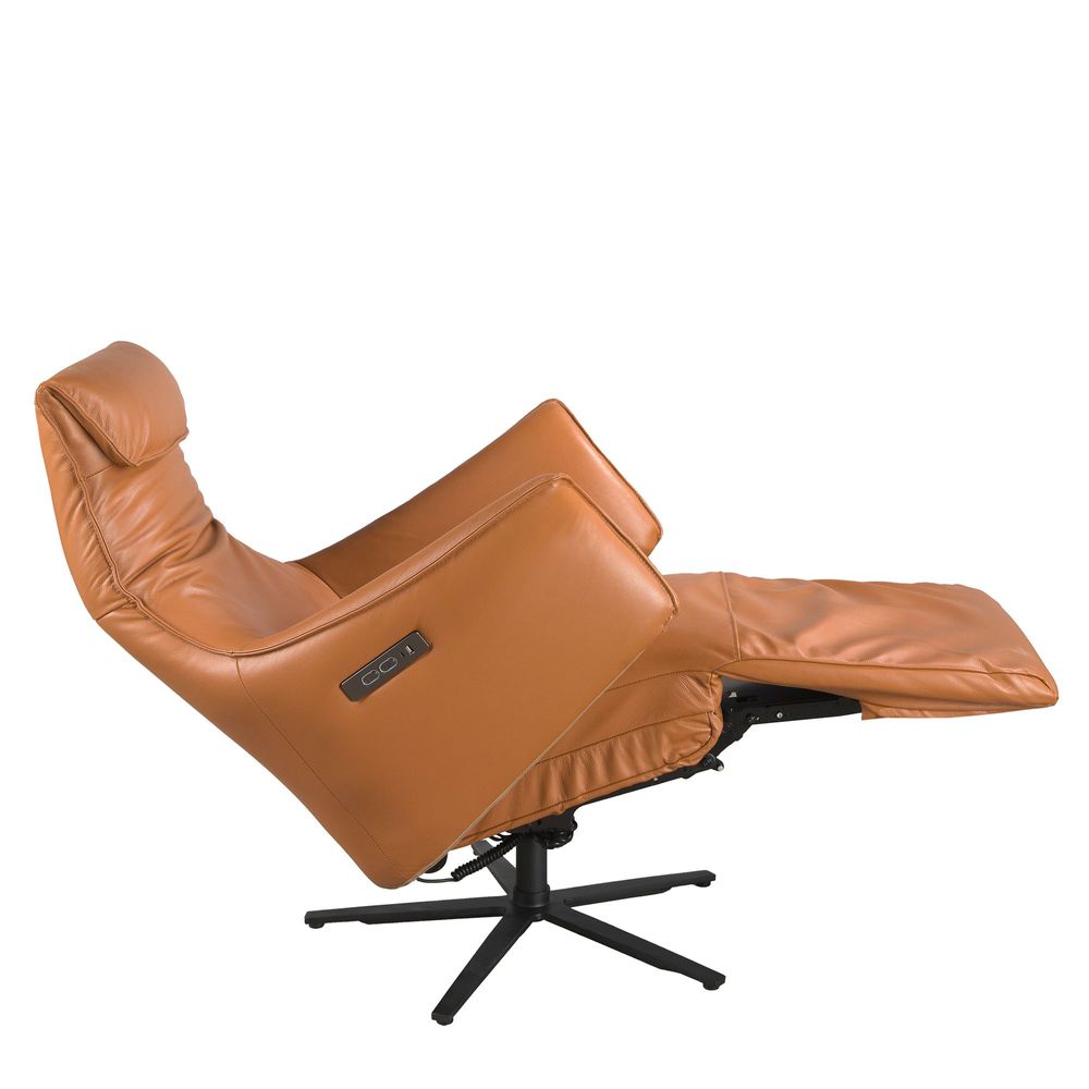 Lounge chairs - Brown leather swivel armchair - ANGEL CERDÁ