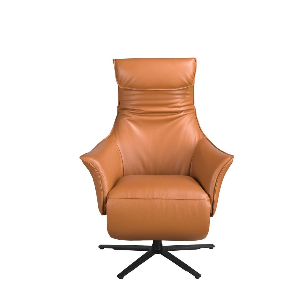 Lounge chairs - Brown leather swivel armchair - ANGEL CERDÁ