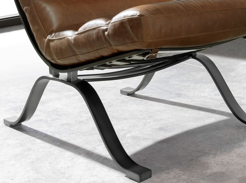 Chaises longues - Fauteuil en cuir brun foncé - ANGEL CERDÁ