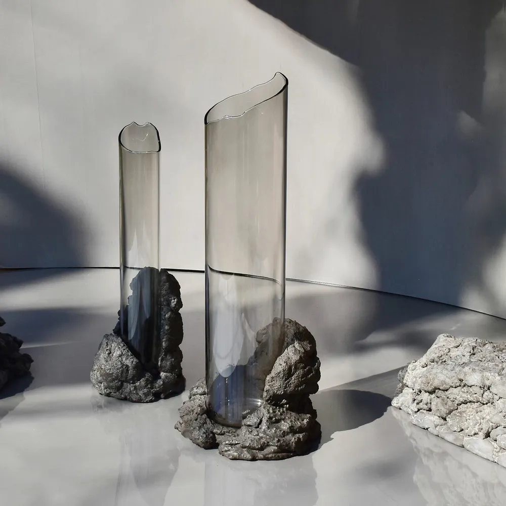 Vases - CATHARSIS, Sculptural Statement Small vase in Ash Black - COKI