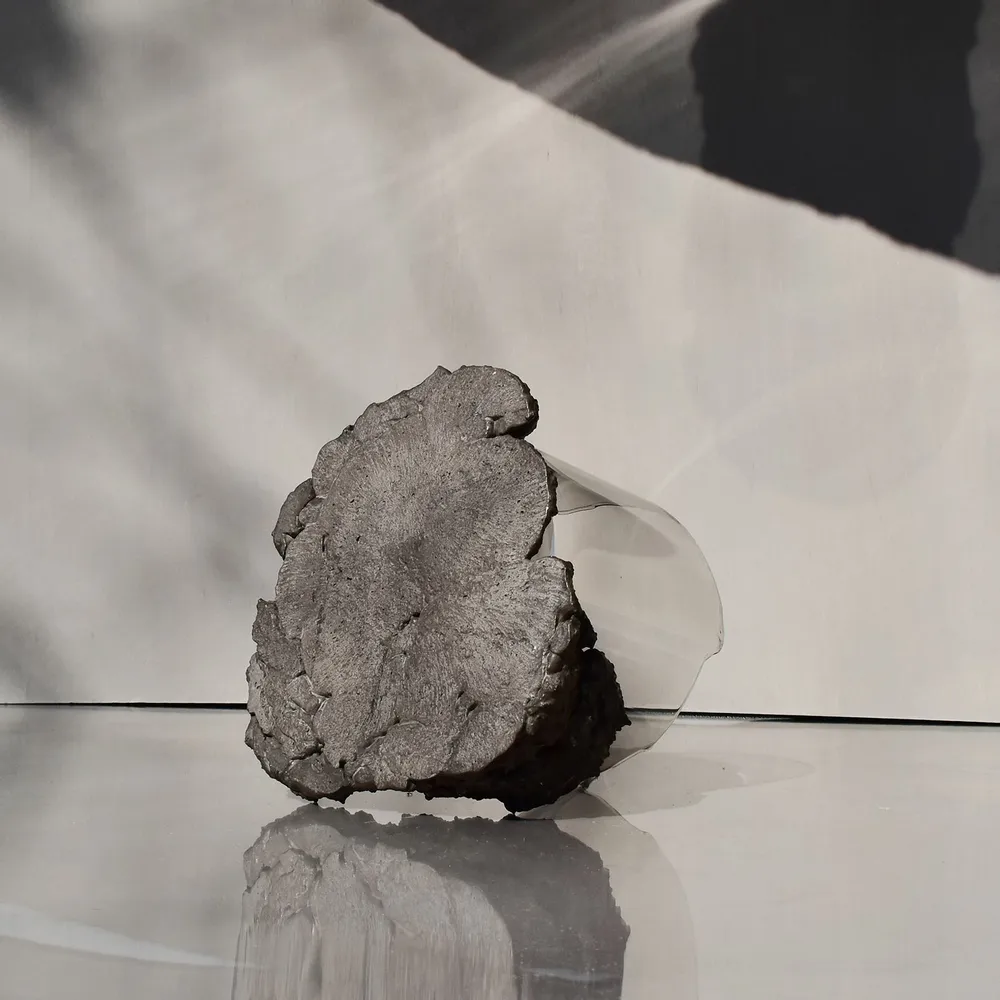 Decorative objects - CATHARSIS, Sculptural Centerpiece Bowl in glass and stone, Ash Black - COKI