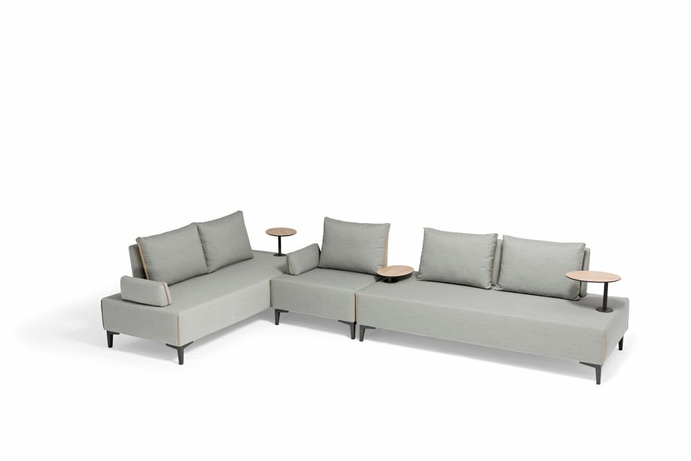 Lawn sofas - 3-seater garden sofa with FLEXI integrated tablet - COUTURE JARDIN