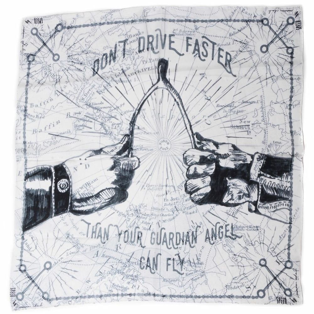 Foulards et écharpes - Bandana en coton bio PORTE BONHEUR blanc - MONSIEUR CHARLI