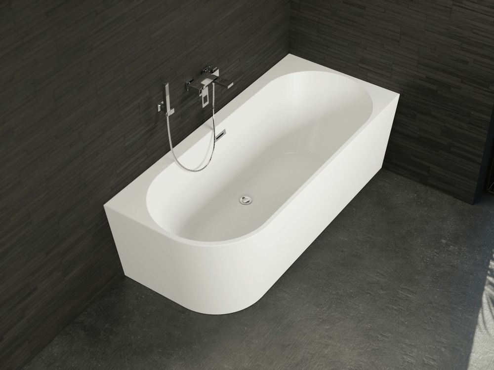 Baignoires - Baignoire semi-îlot Murale CAPRI 160 Droite L. 160 x l. 76 cm, SPALINA - SPALINA
