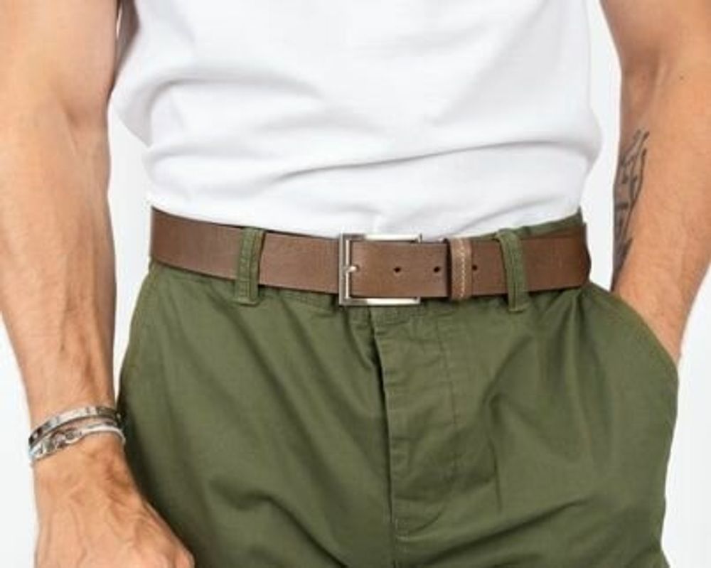 Leather goods - OSVALD taupe leather belt - MONSIEUR CHARLI