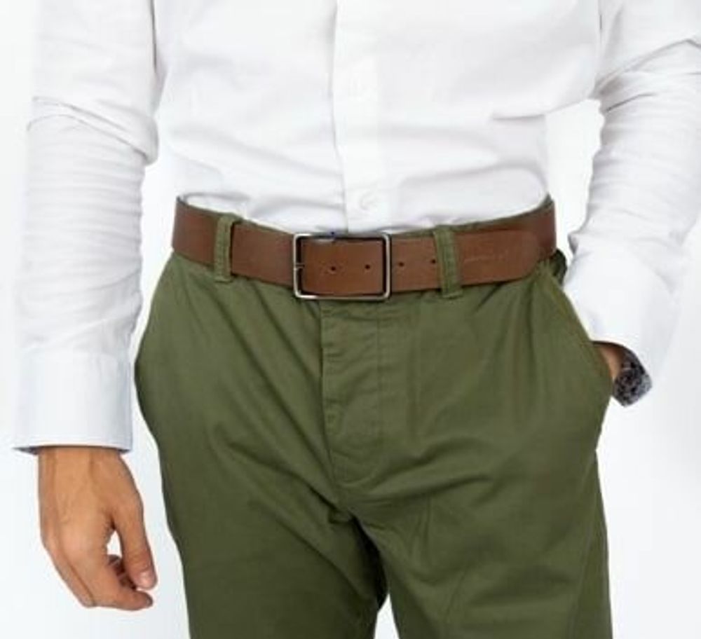 Leather goods - OTELLO taupe leather belt - MONSIEUR CHARLI