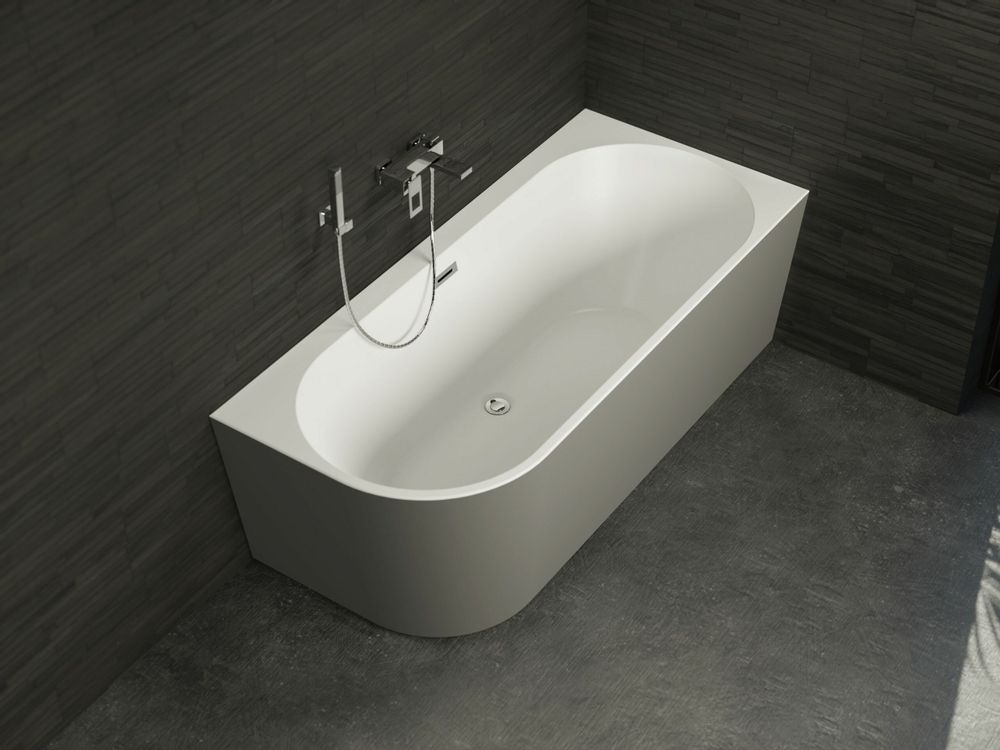 Baignoires - Baignoire semi-îlot Murale CAPRI 180 Droite L. 180 x l. 81 cm, SPALINA - SPALINA