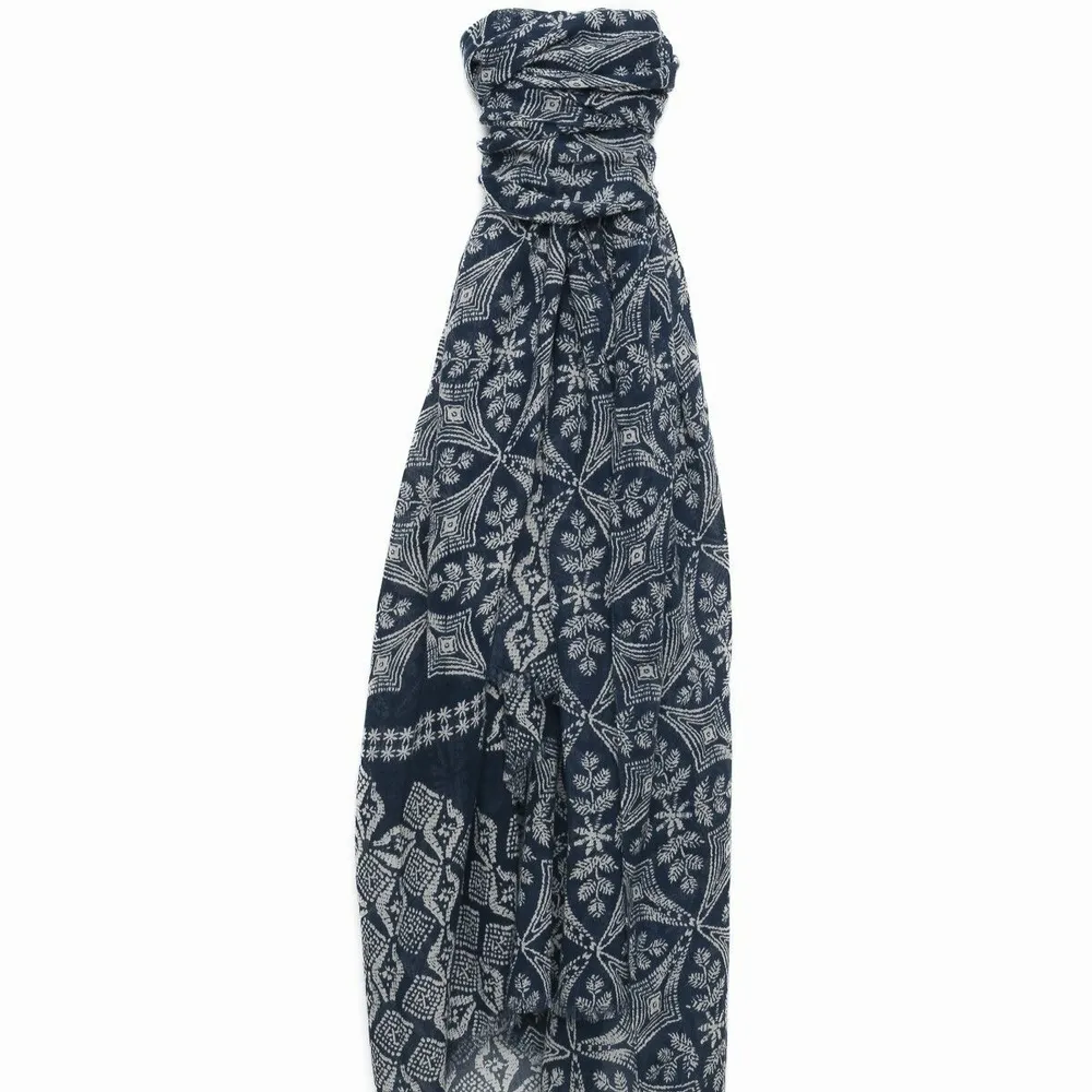 Foulards et écharpes - Chèche en coton FABIO bleu marine - MONSIEUR CHARLI