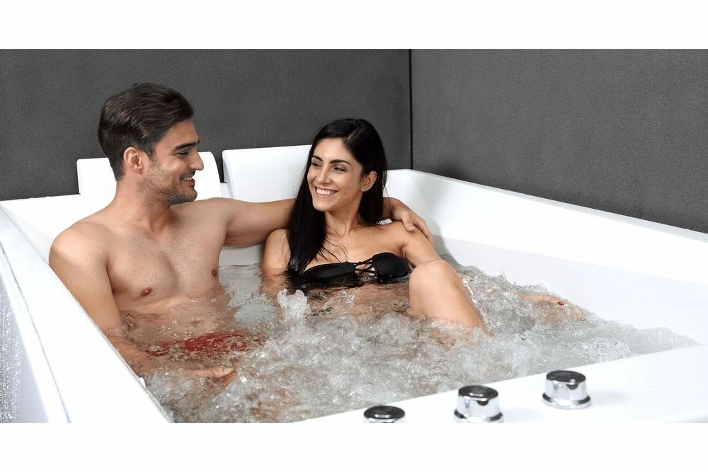 Baignoires - Baignoire balnéo TONSAY DUO Jets 2 places L. 180 x l. 120 cm, SPALINA - SPALINA
