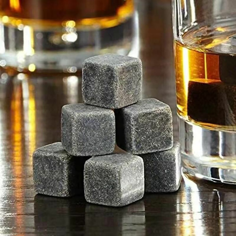 Accessoires pour le vin - Set de 6 glaçons en Granite avec pochon - SOSTRAW & SMARTTHINGS