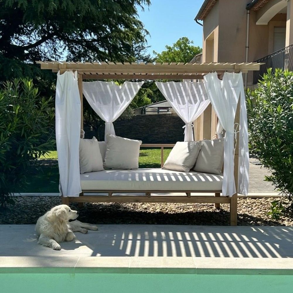 Lawn sofas - MADRAGUE - Gazebo, daybed, garden bed, relaxation area, shade - HONEYMOON