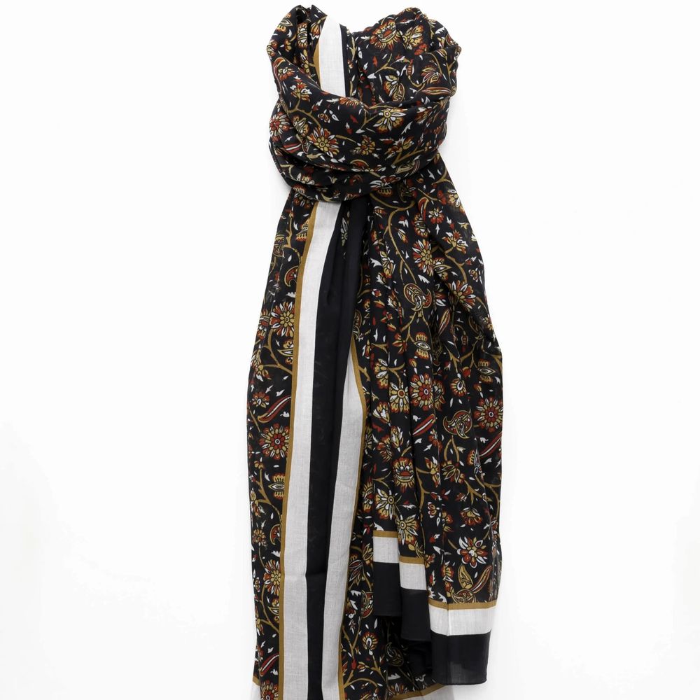 Foulards et écharpes - Chèche en coton GILDAS noir - MONSIEUR CHARLI