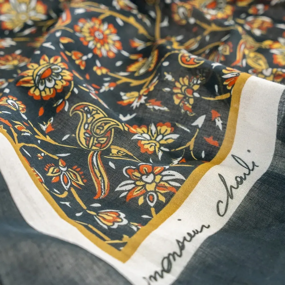 Foulards et écharpes - Chèche en coton GILDAS noir - MONSIEUR CHARLI