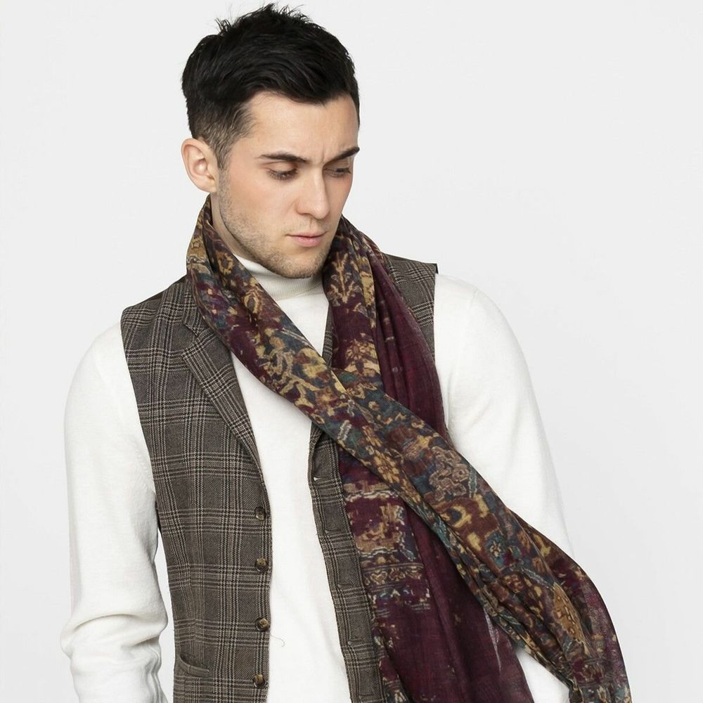 Foulards et écharpes - Chèche en laine GASTON ocre - MONSIEUR CHARLI