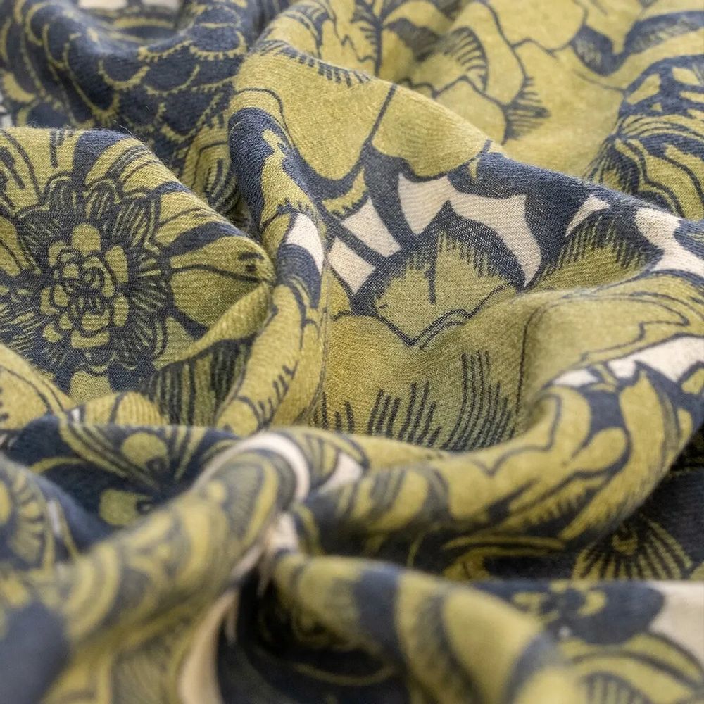 Foulards et écharpes - Chèche en laine mélangée GENZO olive - MONSIEUR CHARLI