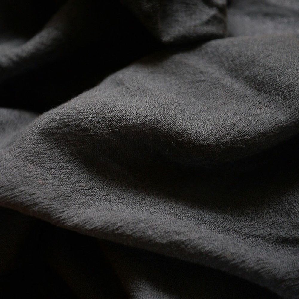 Scarves - SAMIR charcoal wool and silk scarf - MONSIEUR CHARLI