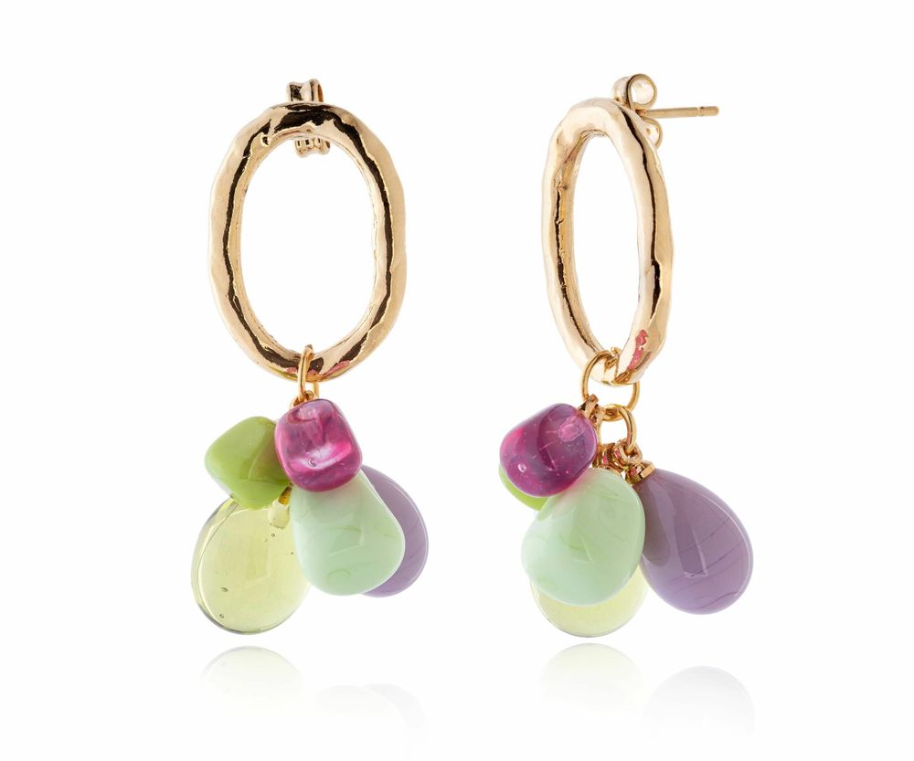 Bijoux - Boucles d'oreilles verre Murano plaqué or artisan Laleti Collection - CHAMA NAVARRO
