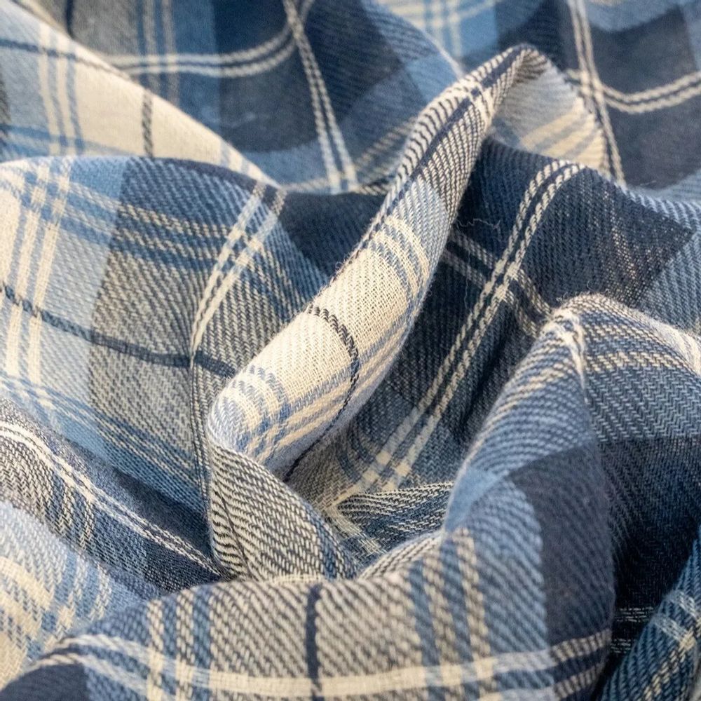 Foulards et écharpes - Écharpe écossaise en laine LAZARE bleu - MONSIEUR CHARLI