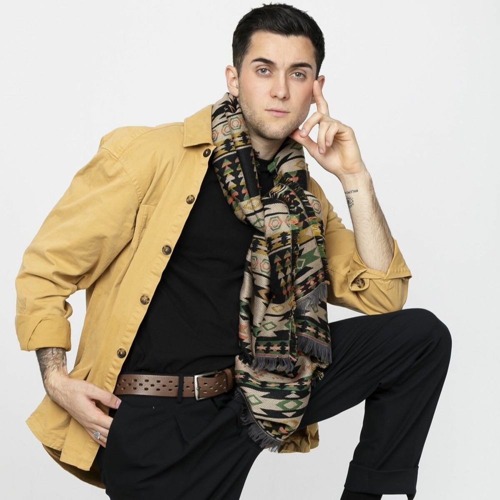 Scarves - Orange GINO woven scarf - MONSIEUR CHARLI