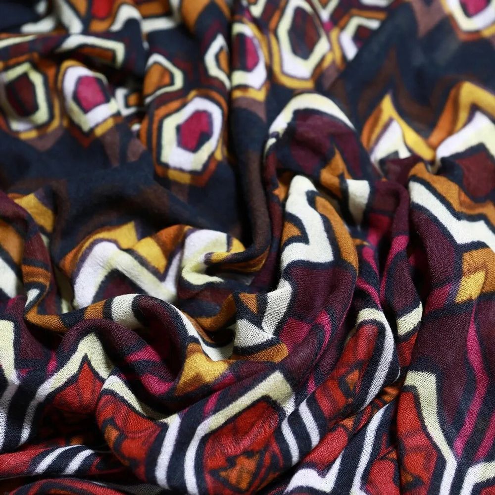 Scarves - ZAHIR printed wool blend scarf - MONSIEUR CHARLI