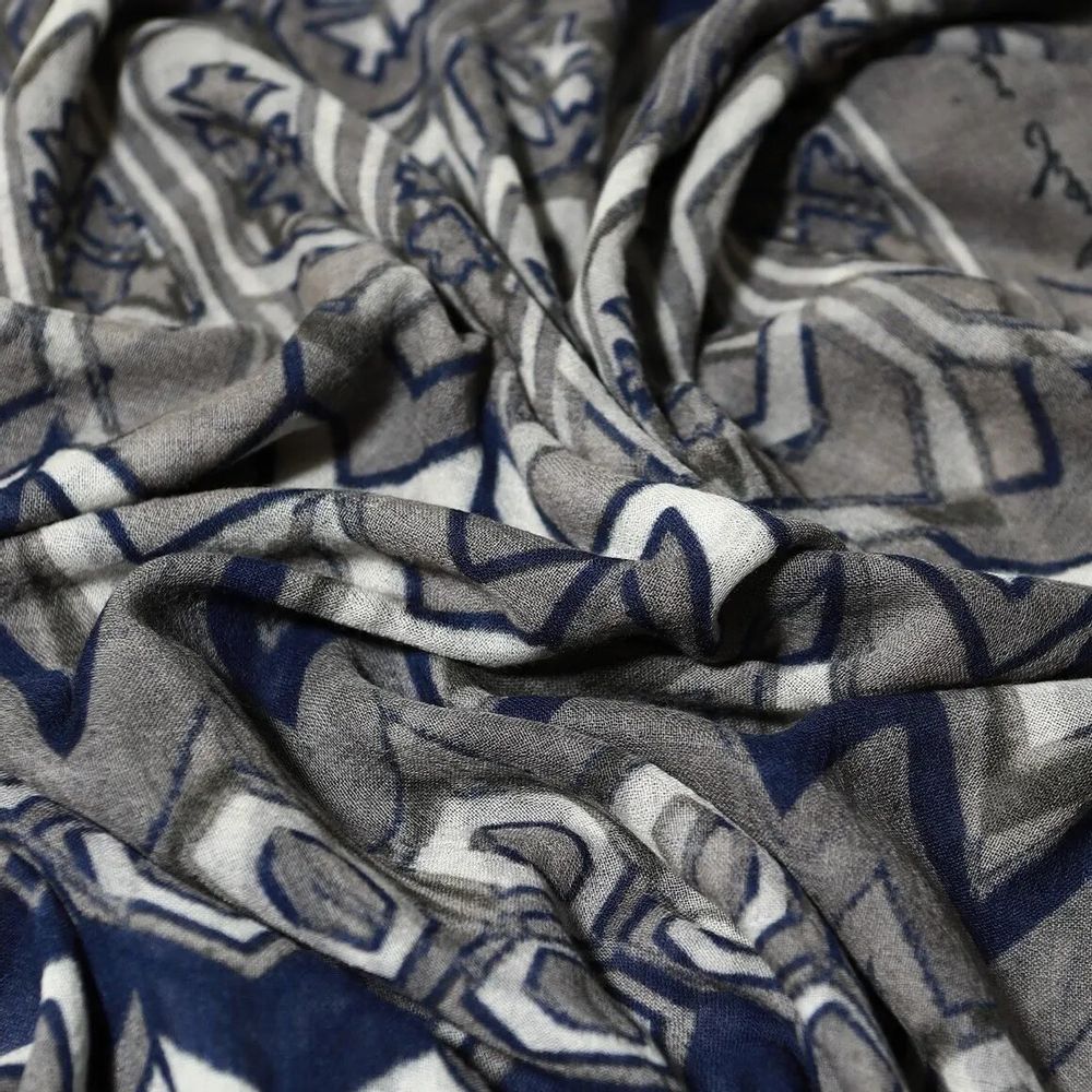 Scarves - ZAHIR printed wool blend scarf - MONSIEUR CHARLI