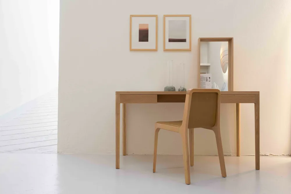 Desks - The Minimalist Modern Front Desk in Oak 120cm x 60cm oak - MOR