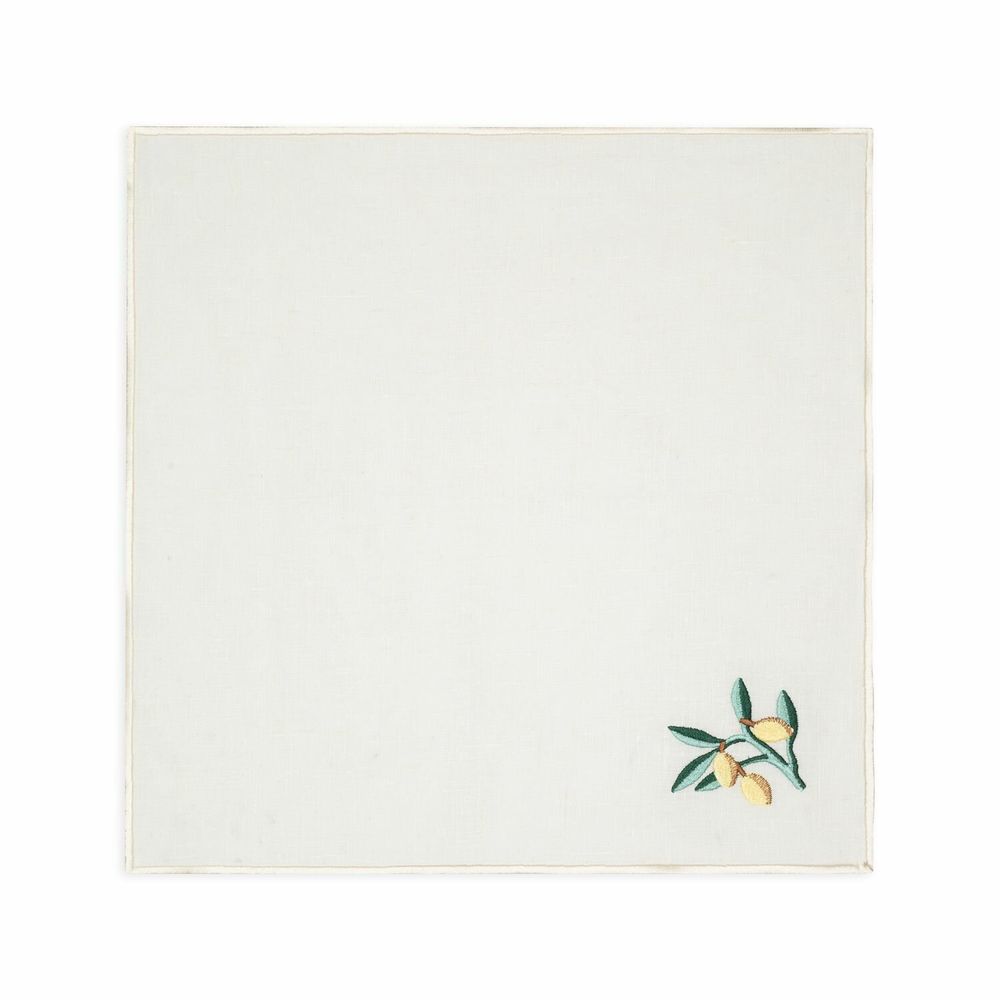 Placemats - Placemat - Evergreen | White on white linen - set of 2 - BLANK SPACE AMSTERDAM