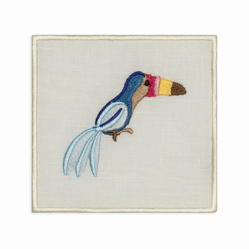 Napkins - Spring Cocktail Napkins with embroidery | Set of 3 - BLANK SPACE AMSTERDAM