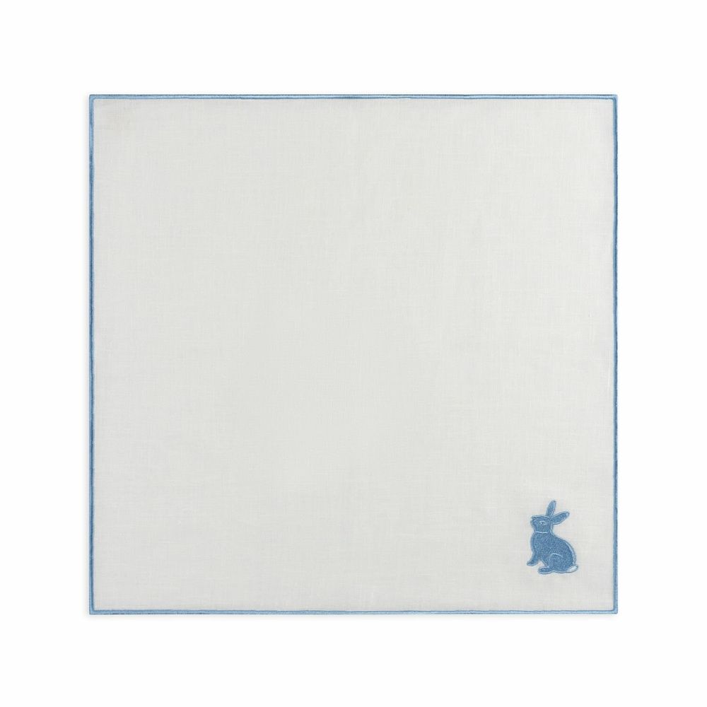 Serviettes - Lapin de serviette de Pâques Evergreen | Lin blanc et jaune - lot de 2 - BLANK SPACE AMSTERDAM