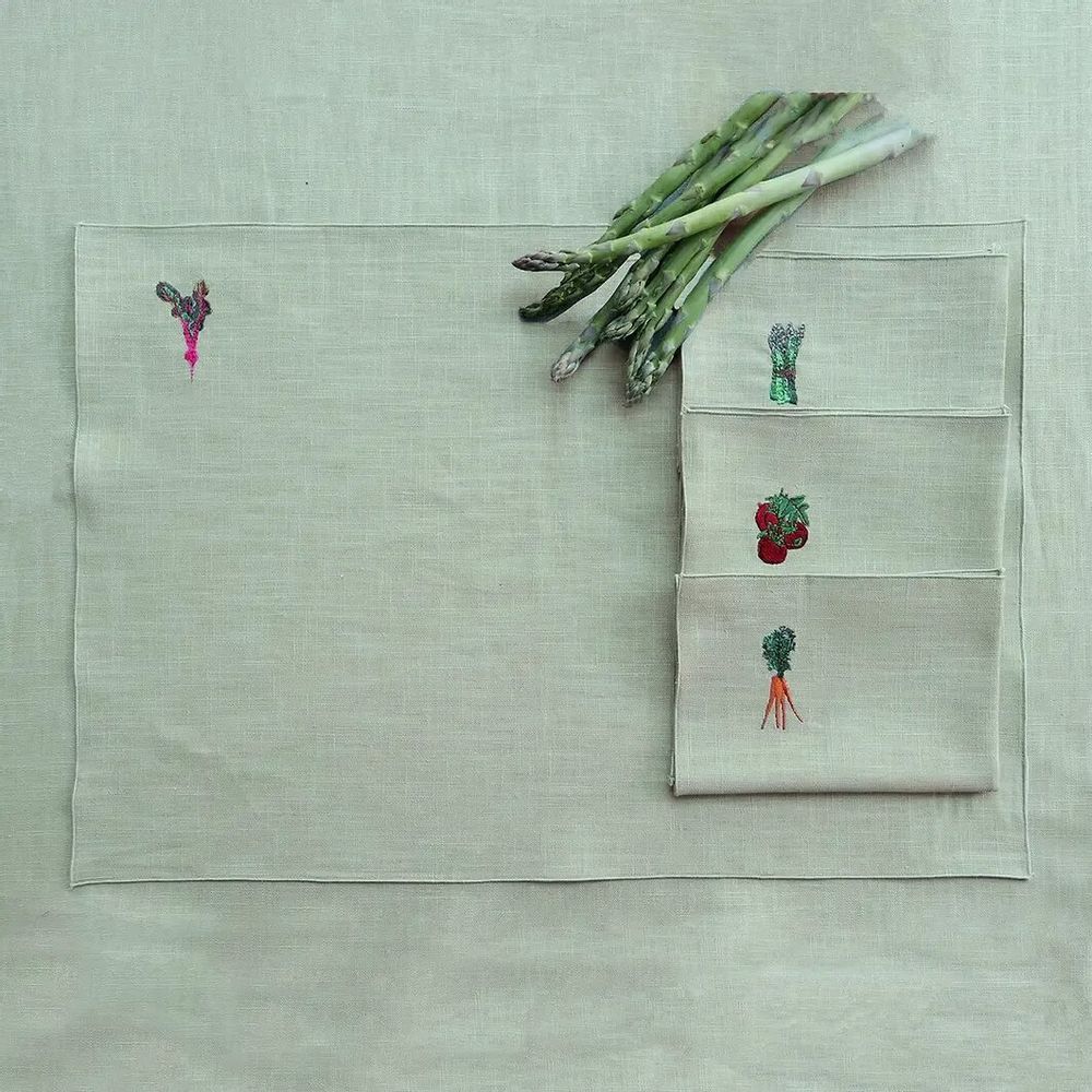 Linge de table textile - Napperon en lin | VERDURA - GIARDINO SEGRETO