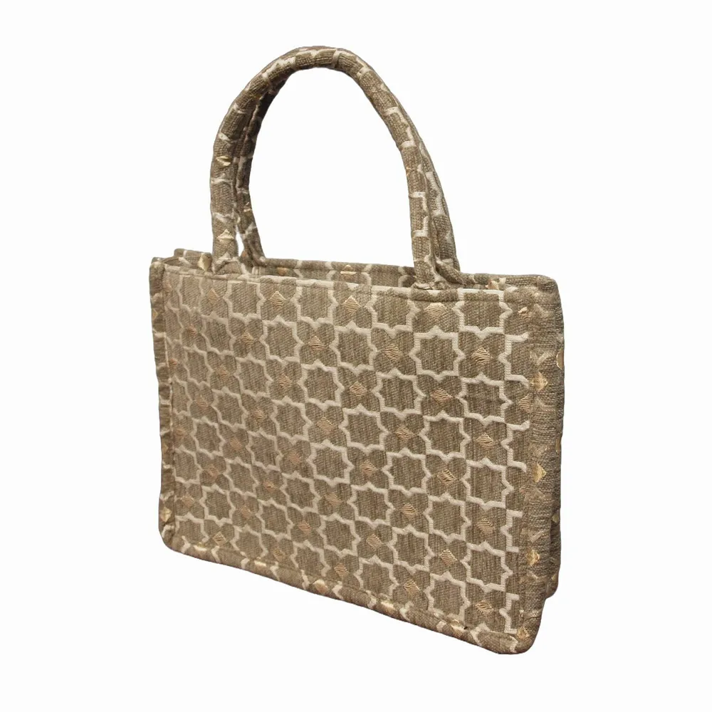 Bags and totes - Geometric Print Fabric Tote Bag - BERBER LEATHER