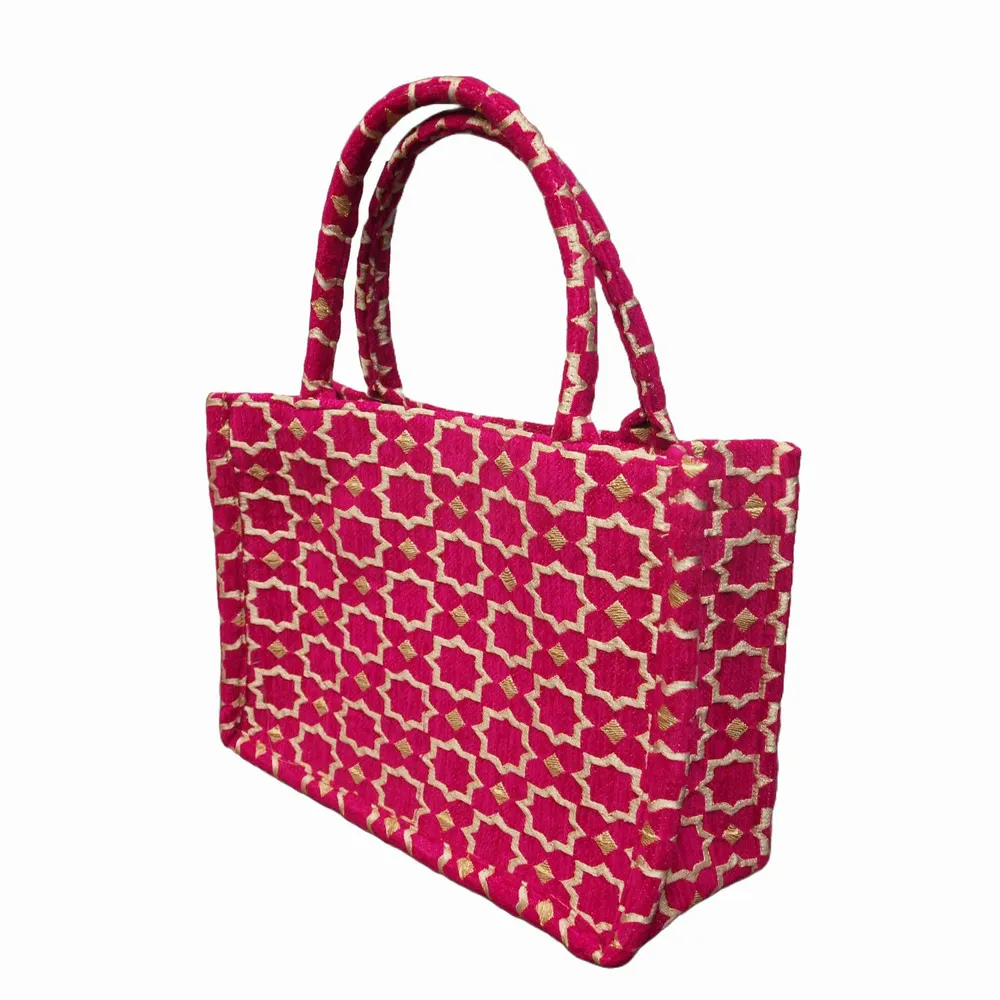 Bags and totes - Geometric Print Fabric Tote Bag - BERBER LEATHER