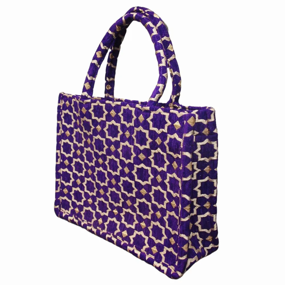 Bags and totes - Geometric Print Fabric Tote Bag - BERBER LEATHER